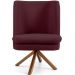 Poltrona Decorativa Base Giratória de Madeira Pérsia D02 Veludo Marsala B-278 - Lyam Decor