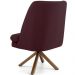 Poltrona Decorativa Base Giratória de Madeira Pérsia D02 Veludo Marsala B-278 - Lyam Decor