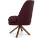 Poltrona Decorativa Base Giratória de Madeira Pérsia D02 Veludo Marsala B-278 - Lyam Decor