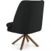 Poltrona Decorativa Base Giratória de Madeira Pérsia D02 Veludo Preto B-300 - Lyam Decor
