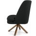 Poltrona Decorativa Base Giratória de Madeira Pérsia D02 Veludo Preto B-300 - Lyam Decor