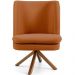 Poltrona Decorativa Base Giratória de Madeira Pérsia D02 Veludo Telha B-262 - Lyam Decor
