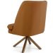 Poltrona Decorativa Base Giratória de Madeira Pérsia D02 Veludo Telha B-262 - Lyam Decor