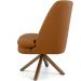 Poltrona Decorativa Base Giratória de Madeira Pérsia D02 Veludo Telha B-262 - Lyam Decor