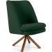 Poltrona Decorativa Base Giratória de Madeira Pérsia D02 Veludo Verde B-303 - Lyam Decor