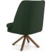 Poltrona Decorativa Base Giratória de Madeira Pérsia D02 Veludo Verde B-303 - Lyam Decor