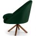 Poltrona Decorativa Base Giratória de Madeira Rafa D02 Veludo Verde C-303 - Lyam Decor