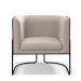 Poltrona Decorativa Fixa Base Aço Preto Betina D02 Linho Bege C-107 Corano Marrom B-38 - Lyam Decor