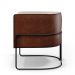 Poltrona Decorativa Fixa Base Aço Preto Betina D02 Linho Bege C-107 Corano Marrom B-38 - Lyam Decor