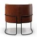 Poltrona Decorativa Fixa Base Aço Preto Betina D02 Linho Bege C-107 Corano Marrom B-38 - Lyam Decor