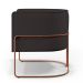 Poltrona Decorativa Fixa Base De Aço Cobre Betina D02 Corano Marrom B-98 - Lyam Decor