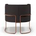 Poltrona Decorativa Fixa Base De Aço Cobre Betina D02 Corano Marrom B-98 - Lyam Decor