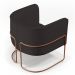 Poltrona Decorativa Fixa Base De Aço Cobre Betina D02 Corano Marrom B-98 - Lyam Decor