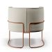 Poltrona Decorativa Fixa Base De Aço Cobre Betina D02 Linho Champagne A-49 - Lyam Decor