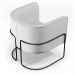 Poltrona Decorativa Fixa Base De Aço Preto Betina D02 Corano Branco C-12 - Lyam Decor
