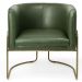 Poltrona Decorativa Fixa Base de Aço Bronze Betina D02 Corano Verde Musgo B-89 - Lyam Decor
