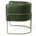 Poltrona Decorativa Fixa Base de Aço Bronze Betina D02 Corano Verde Musgo B-89 - Lyam Decor