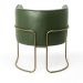 Poltrona Decorativa Fixa Base de Aço Bronze Betina D02 Corano Verde Musgo B-89 - Lyam Decor