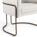 Poltrona Decorativa Fixa Base de Aço Choco Betina D02 Linho Creme A-48 - Lyam Decor