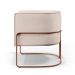Poltrona Decorativa Fixa Base de Aço Cobre Betina D02 Veludo Bege C-309 - Lyam Decor