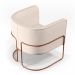 Poltrona Decorativa Fixa Base de Aço Cobre Betina D02 Veludo Bege C-309 - Lyam Decor
