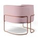 Poltrona Decorativa Fixa Base de Aço Cobre Betina D02 Veludo Rosê C-305 - Lyam Decor