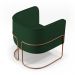 Poltrona Decorativa Fixa Base de Aço Cobre Betina D02 Veludo Verde Musgo C-303 - Lyam Decor