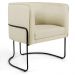 Poltrona Decorativa Fixa Base de Aço Preto Betina D02 Linho Bege C-129 - Lyam Decor