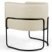 Poltrona Decorativa Fixa Base de Aço Preto Betina D02 Linho Bege C-129 - Lyam Decor