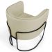 Poltrona Decorativa Fixa Base de Aço Preto Betina D02 Linho Bege C-129 - Lyam Decor