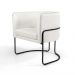 Poltrona Decorativa Fixa Base de Aço Preto Betina D02 Linho Bege C-443 - Lyam Decor