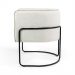Poltrona Decorativa Fixa Base de Aço Preto Betina D02 Linho Bege C-443 - Lyam Decor