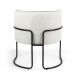 Poltrona Decorativa Fixa Base de Aço Preto Betina D02 Linho Bege C-443 - Lyam Decor