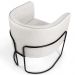 Poltrona Decorativa Fixa Base de Aço Preto Betina D02 Linho Bege C-443 - Lyam Decor