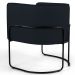 Poltrona Decorativa Fixa Base de Aço Preto Betina D02 Veludo Preto C-300 - Lyam Decor