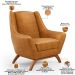 Poltrona Decorativa Fixa Base de Madeira Castanho Juliet D02 Couríssimo Whisky B-90 - Lyam Decor