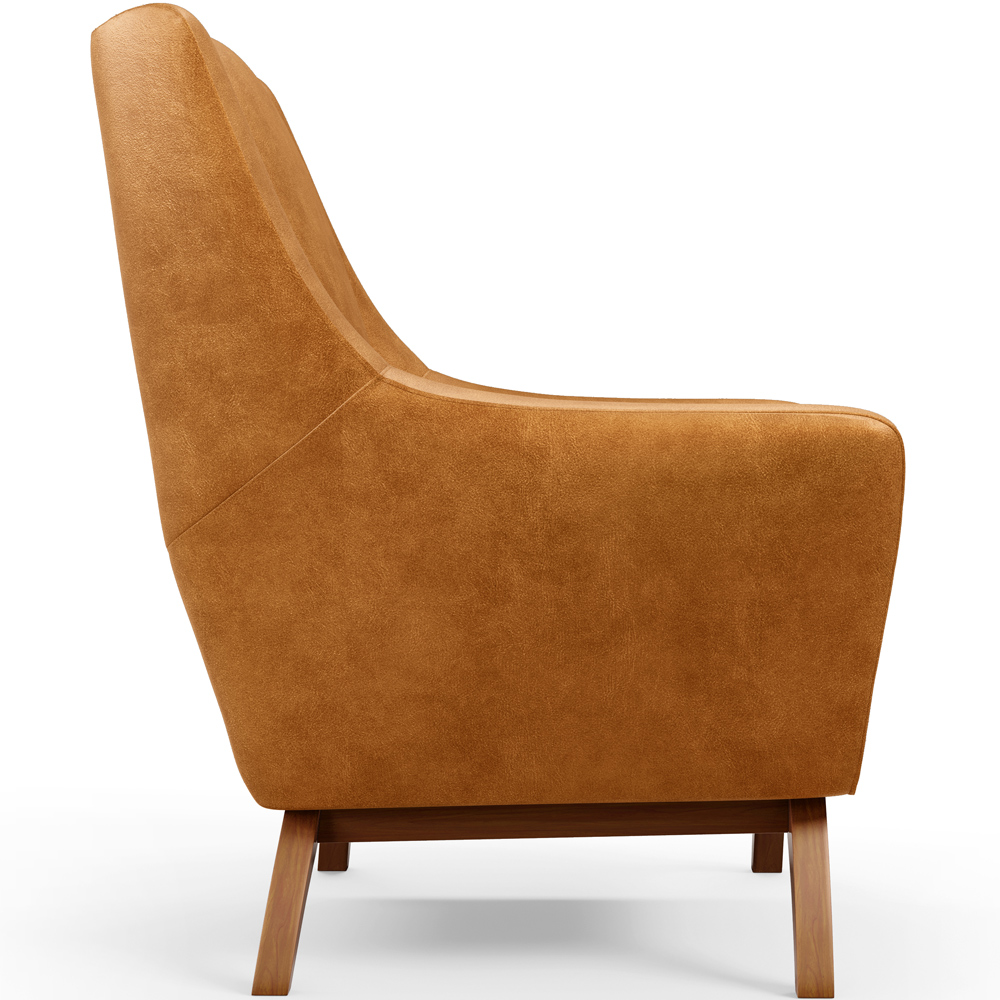 Poltrona Decorativa Fixa Base de Madeira Castanho Juliet D02 Couríssimo Whisky B-90 - Lyam Decor