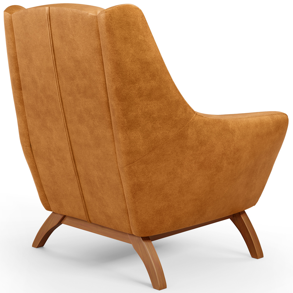 Poltrona Decorativa Fixa Base de Madeira Castanho Juliet D02 Couríssimo Whisky B-90 - Lyam Decor