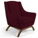Poltrona Decorativa Fixa Base de Madeira Juliet D02 Veludo Marsala C-278 - Lyam Decor