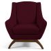 Poltrona Decorativa Fixa Base de Madeira Juliet D02 Veludo Marsala C-278 - Lyam Decor