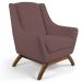 Poltrona Decorativa Fixa Base de Madeira Juliet D02 Veludo Rosê C-305 - Lyam Decor