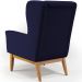 Poltrona Decorativa Fixa Base de Madeira Milena D02 Veludo Azul Marinho C-304 - Lyam Decor