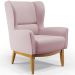 Poltrona Decorativa Fixa Base de Madeira Milena D02 Veludo Rosê C-305 - Lyam Decor