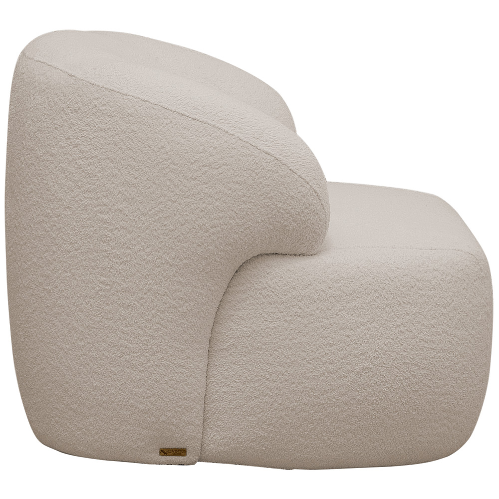 Poltrona Decorativa Fixa Orgânica Para Sala Living Barolo L06 Bouclê Bege - Lyam Decor