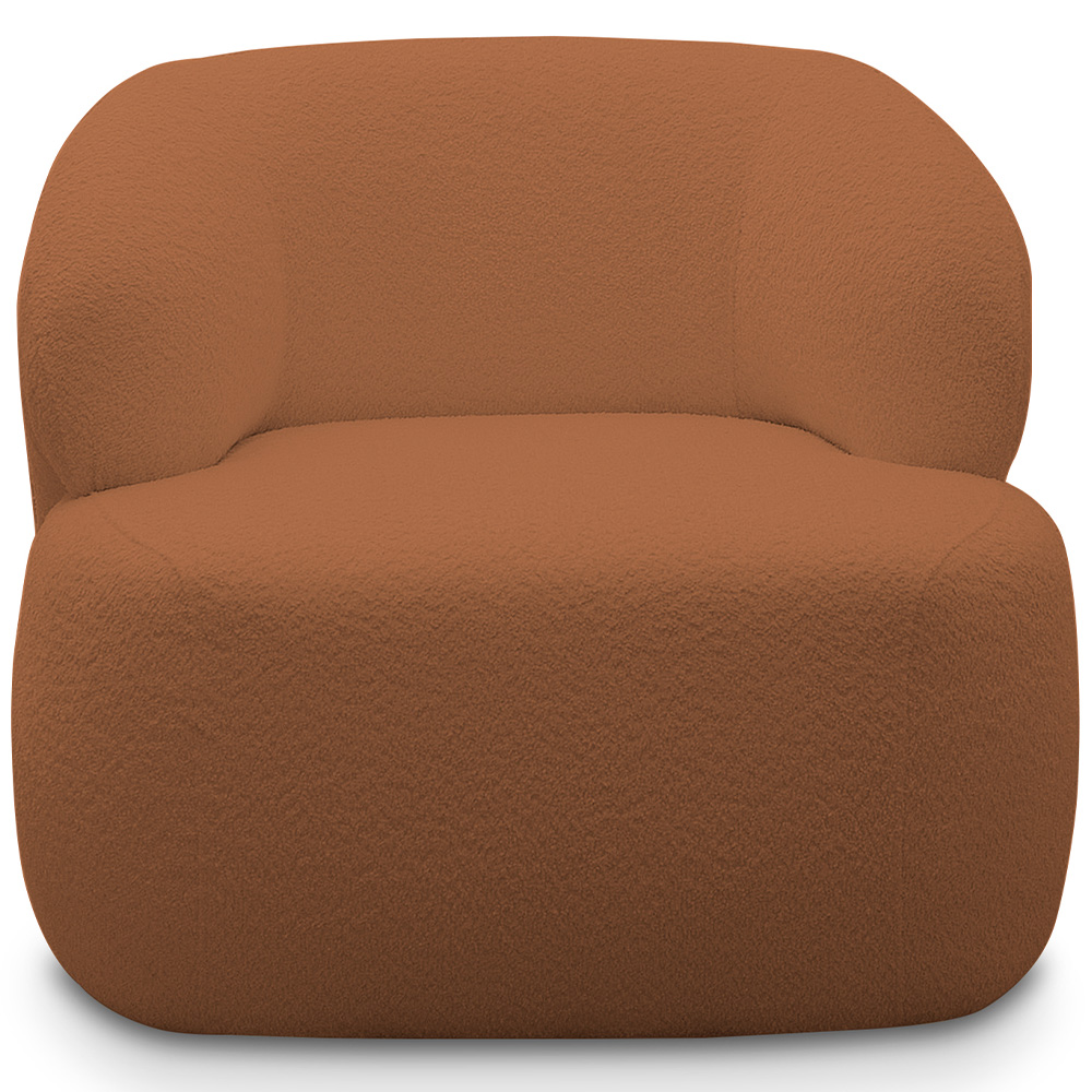 Poltrona Decorativa Fixa Orgânica Para Sala Living Barolo L06 Bouclê Terracota - Lyam Decor