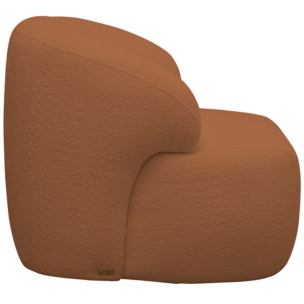 Poltrona Decorativa Fixa Orgânica Para Sala Living Barolo L06 Bouclê Terracota - Lyam Decor