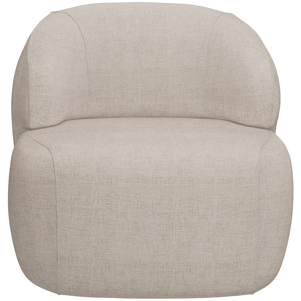 Poltrona Decorativa Fixa Orgânica Para Sala Living Barolo L06 Linho Bege TC1-102 - Lyam Decor