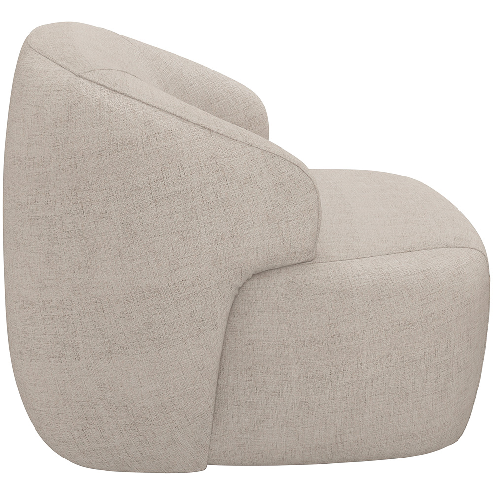 Poltrona Decorativa Fixa Orgânica Para Sala Living Barolo L06 Linho Bege TC1-102 - Lyam Decor