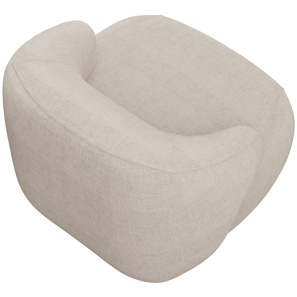 Poltrona Decorativa Fixa Orgânica Para Sala Living Barolo L06 Linho Bege TC1-102 - Lyam Decor