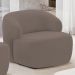 Poltrona Decorativa Fixa Orgânica Para Sala Living Barolo L06 Veludo Marrom - Lyam Decor
